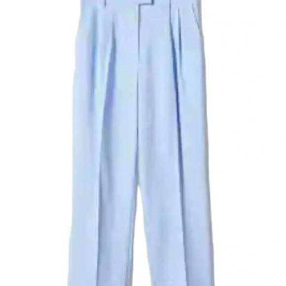 Mango Pants Set Blue Stripe Boyfriend Casual M - Picture 3 of 7